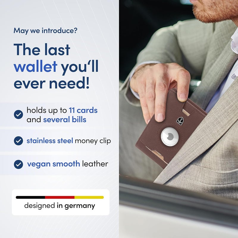 TRAVANDO AirTag* Wallet Mens Wallet with Money Clip Air Tag Wallet Card Holder RFID Blocking Bifold Gifts for Men - Image 3